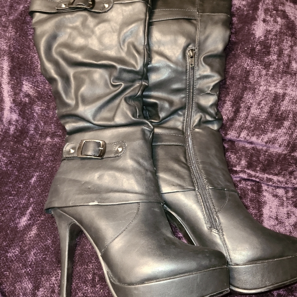 Knee high leather boots